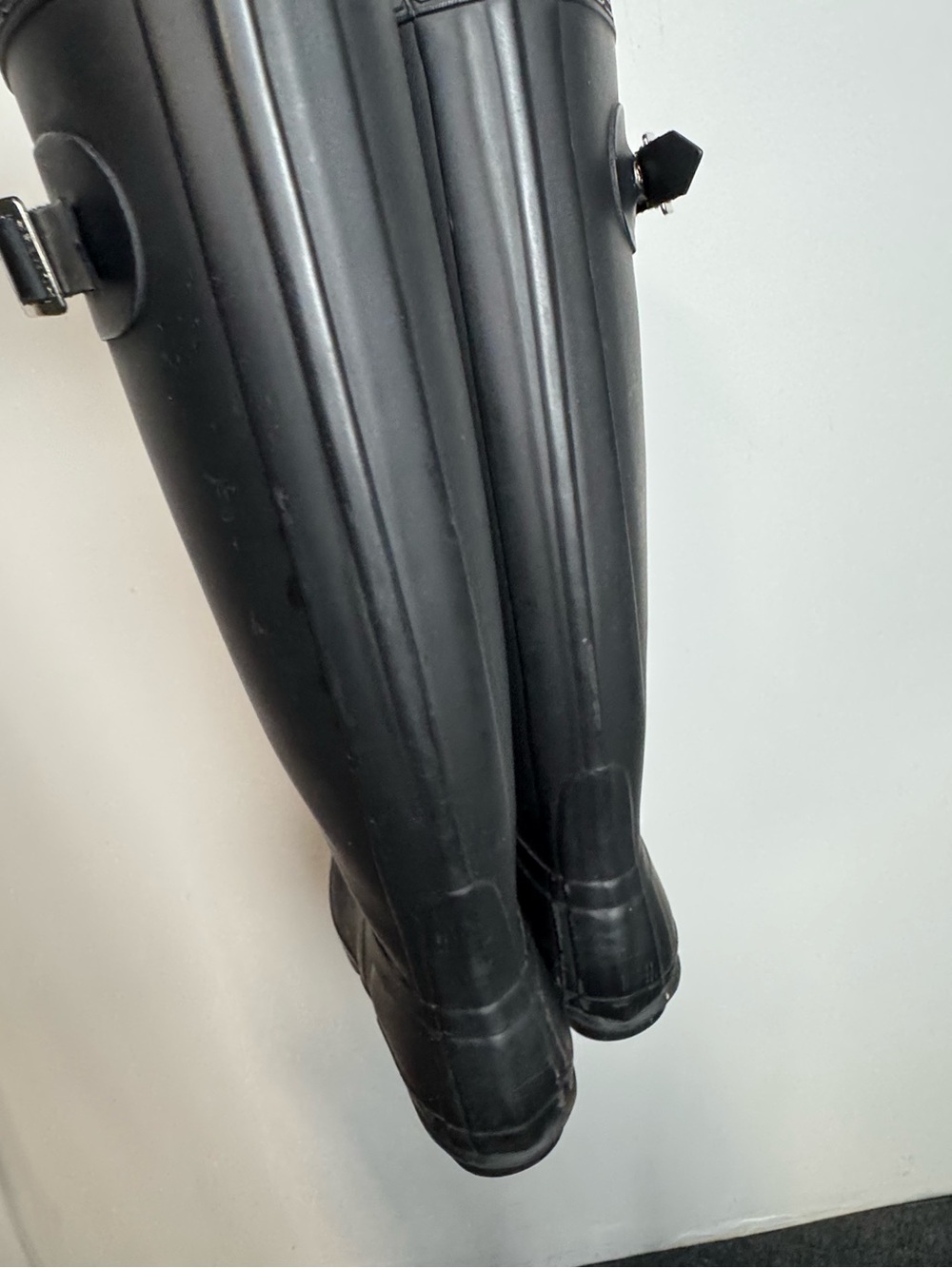 Hunter Original Tall Rain Boots Black Matte Waterproof Rubber Wellies Womens - Picture 4 of 9